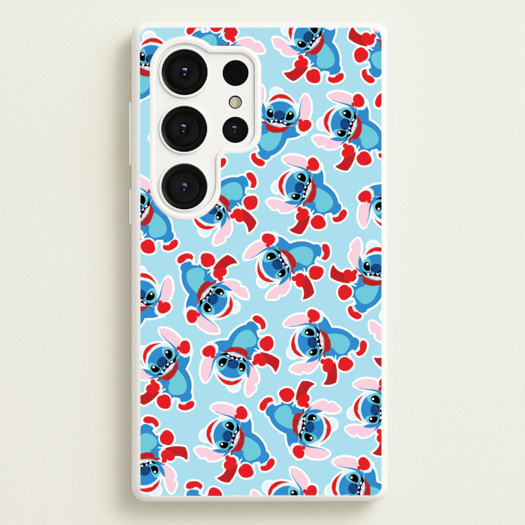 Blue Alien Christmas Pattern  - Disney Christmas Phone Case for Galaxy S25 Ultra