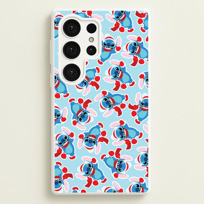 Blue Alien Christmas Pattern  - Disney Christmas Phone Case for Galaxy S25 Ultra