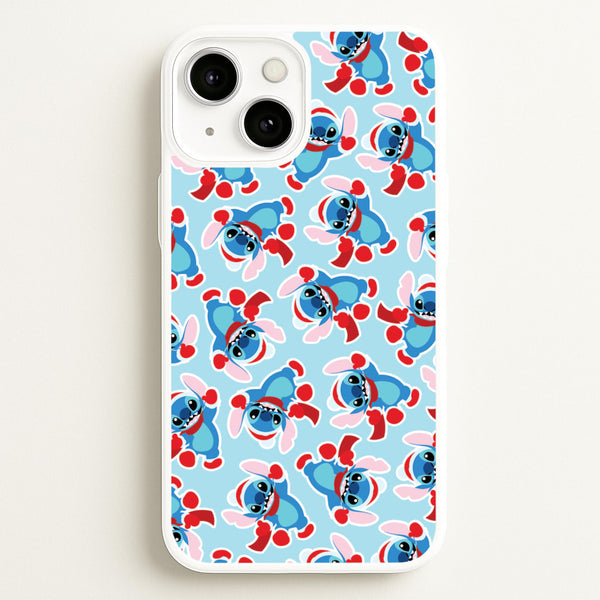 Blue Alien Christmas Pattern  - Disney Christmas Phone Case for iPhone 13