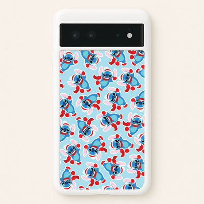 Blue Alien Christmas Pattern  - Disney Christmas Phone Case for Google Pixel 6