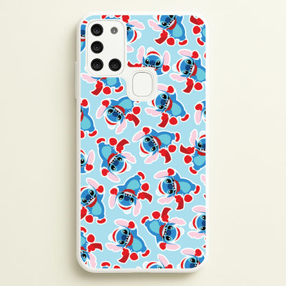 Blue Alien Christmas Pattern  - Disney Christmas Phone Case for Galaxy A21s