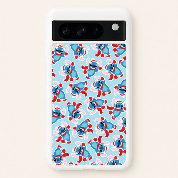Blue Alien Christmas Pattern  - Disney Christmas Phone Case for Google Pixel 8 Pro