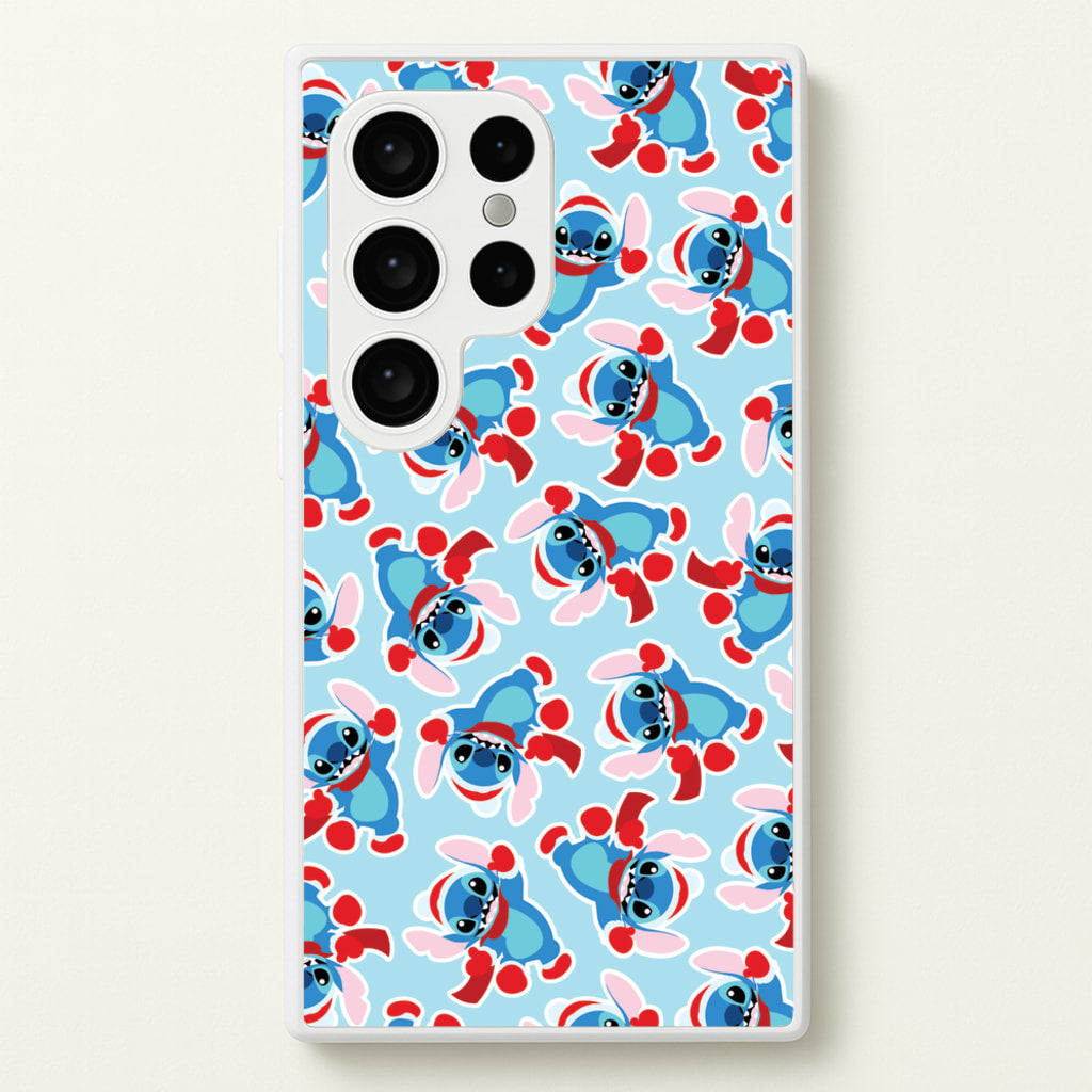 Blue Alien Christmas Pattern  - Disney Christmas Phone Case for Galaxy S24 Ultra