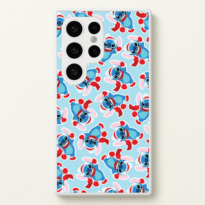 Blue Alien Christmas Pattern  - Disney Christmas Phone Case for Galaxy S24 Ultra