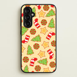 Gingerbread And Stocking Pattern  - Christmas Patterns Phone Case for Galaxy A54