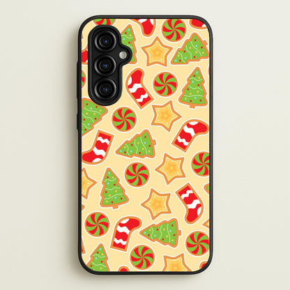 Gingerbread And Stocking Pattern  - Christmas Patterns Phone Case for Galaxy A54