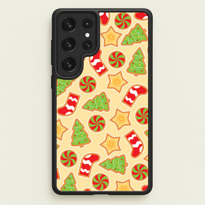 Gingerbread And Stocking Pattern  - Christmas Patterns Phone Case for Galaxy S22 Ultra