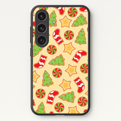 Gingerbread And Stocking Pattern  - Christmas Patterns Phone Case for Galaxy S24