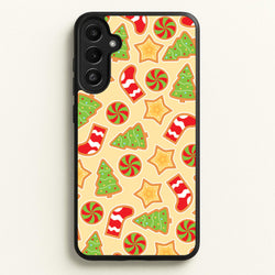 Gingerbread And Stocking Pattern  - Christmas Patterns Phone Case for Galaxy A34