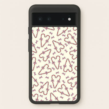 Candy Cane Love Heart Pattern  - Christmas Patterns Phone Case for Google Pixel 6