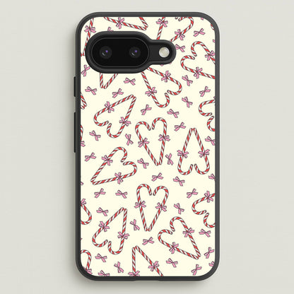 Candy Cane Love Heart Pattern  - Christmas Patterns Phone Case for Google Pixel 9a