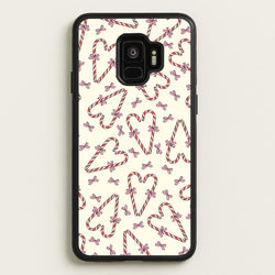 Candy Cane Love Heart Pattern  - Christmas Patterns Phone Case for Galaxy S9