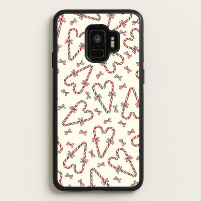 Candy Cane Love Heart Pattern  - Christmas Patterns Phone Case for Galaxy S9