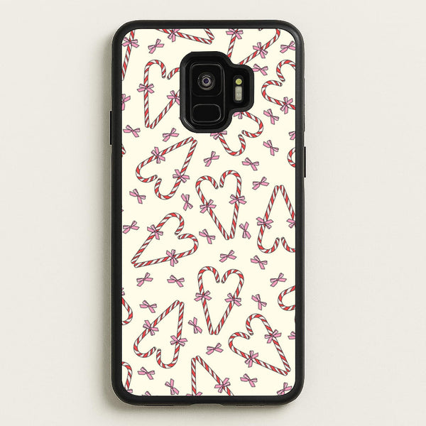 Candy Cane Love Heart Pattern  - Christmas Patterns Phone Case for Galaxy S9