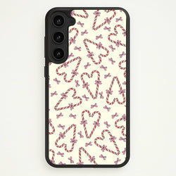 Candy Cane Love Heart Pattern  - Christmas Patterns Phone Case for Galaxy S23