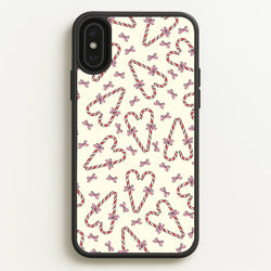 Candy Cane Love Heart Pattern  - Christmas Patterns Phone Case for iPhone XS Max