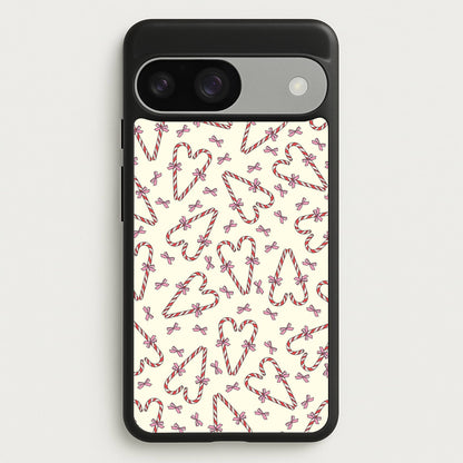Candy Cane Love Heart Pattern  - Christmas Patterns Phone Case for Google Pixel 9 / 9 Pro