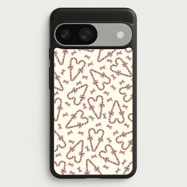 Candy Cane Love Heart Pattern  - Christmas Patterns Phone Case for Google Pixel 9 / 9 Pro