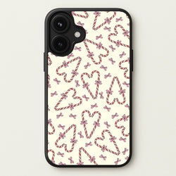Candy Cane Love Heart Pattern Phone Case for iPhone 17