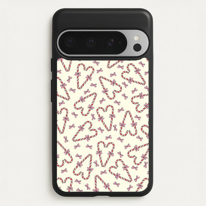 Candy Cane Love Heart Pattern  - Christmas Patterns Phone Case for Google Pixel 9 Pro XL