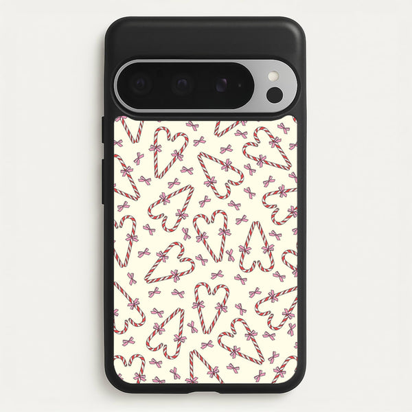Candy Cane Love Heart Pattern  - Christmas Patterns Phone Case for Google Pixel 9 Pro XL