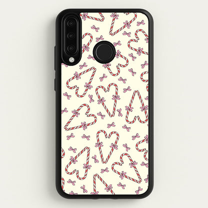 Candy Cane Love Heart Pattern  - Christmas Patterns Phone Case for Huawei P30 Lite