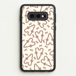 Candy Cane Love Heart Pattern  - Christmas Patterns Phone Case for Galaxy S10e