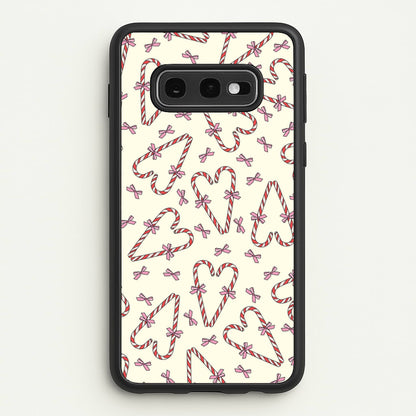 Candy Cane Love Heart Pattern  - Christmas Patterns Phone Case for Galaxy S10e