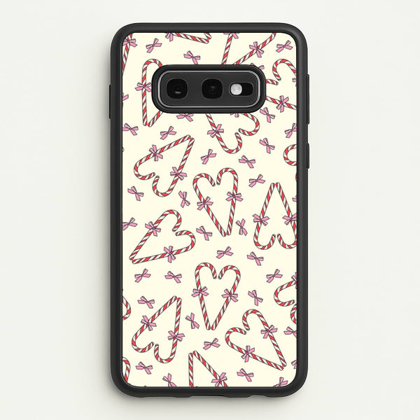 Candy Cane Love Heart Pattern  - Christmas Patterns Phone Case for Galaxy S10e