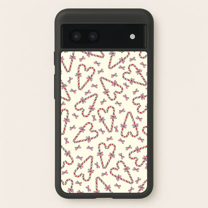Candy Cane Love Heart Pattern  - Christmas Patterns Phone Case for Google Pixel 7a