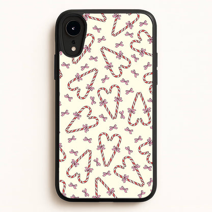 Candy Cane Love Heart Pattern  - Christmas Patterns Phone Case for iPhone XR