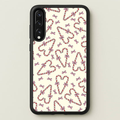 Candy Cane Love Heart Pattern  - Christmas Patterns Phone Case for Huawei P20 Pro