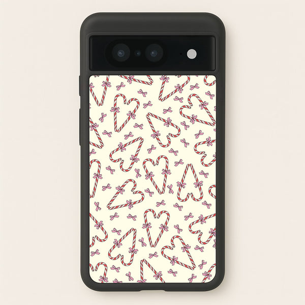 Candy Cane Love Heart Pattern  - Christmas Patterns Phone Case for Google Pixel 8