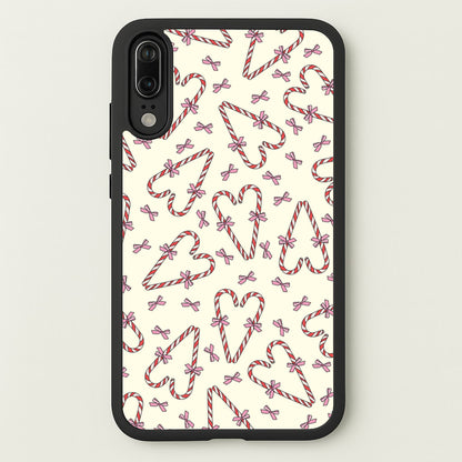 Candy Cane Love Heart Pattern  - Christmas Patterns Phone Case for Huawei P20