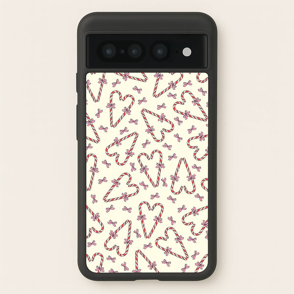 Candy Cane Love Heart Pattern  - Christmas Patterns Phone Case for Google Pixel 7 Pro