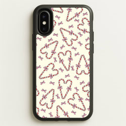 Candy Cane Love Heart Pattern  - Christmas Patterns Phone Case for iPhone X / XS