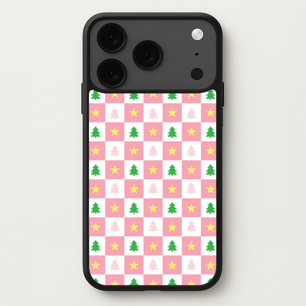Pink And Green Tree Pattern Phone Case for iPhone 17 Pro