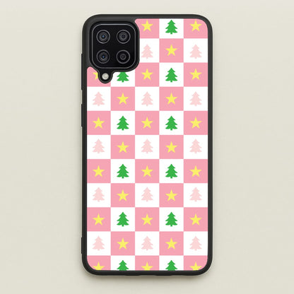Pink And Green Tree Pattern  - Christmas Patterns Phone Case for Galaxy A12