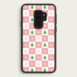 Pink And Green Tree Pattern  - Christmas Patterns Phone Case for Galaxy S9 Plus