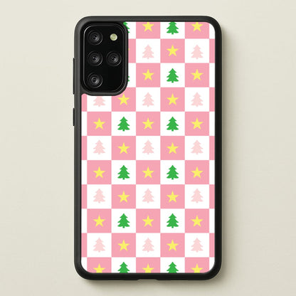 Pink And Green Tree Pattern  - Christmas Patterns Phone Case for Galaxy S20 Plus