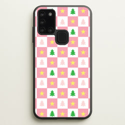 Pink And Green Tree Pattern  - Christmas Patterns Phone Case for Galaxy A21s