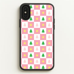 Pink And Green Tree Pattern  - Christmas Patterns Phone Case for iPhone XS Max