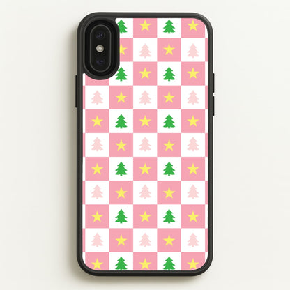 Pink And Green Tree Pattern  - Christmas Patterns Phone Case for iPhone XS Max