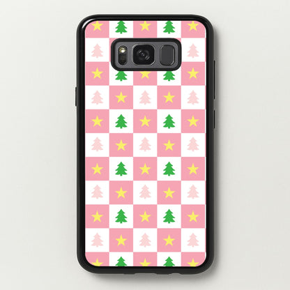 Pink And Green Tree Pattern  - Christmas Patterns Phone Case for Galaxy S8 Plus
