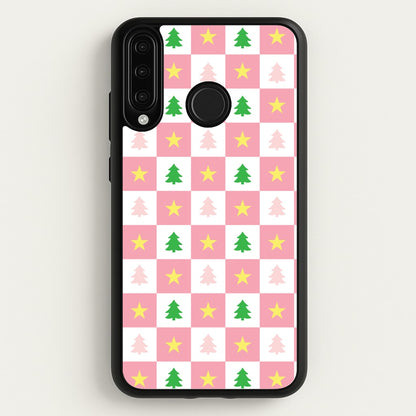Pink And Green Tree Pattern  - Christmas Patterns Phone Case for Huawei P30 Lite
