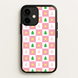 Pink And Green Tree Pattern  - Christmas Patterns Phone Case for iPhone 12 Mini