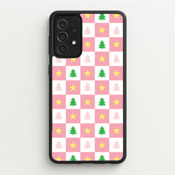 Pink And Green Tree Pattern  - Christmas Patterns Phone Case for Galaxy A52 / A52s