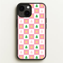 Pink And Green Tree Pattern  - Christmas Patterns Phone Case for iPhone 13