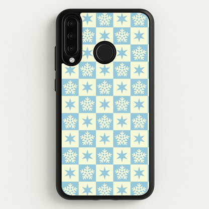 Snow And Star Pattern  - Christmas Patterns Phone Case for Huawei P30 Lite