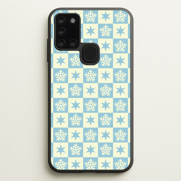 Snow And Star Pattern  - Christmas Patterns Phone Case for Galaxy A21s
